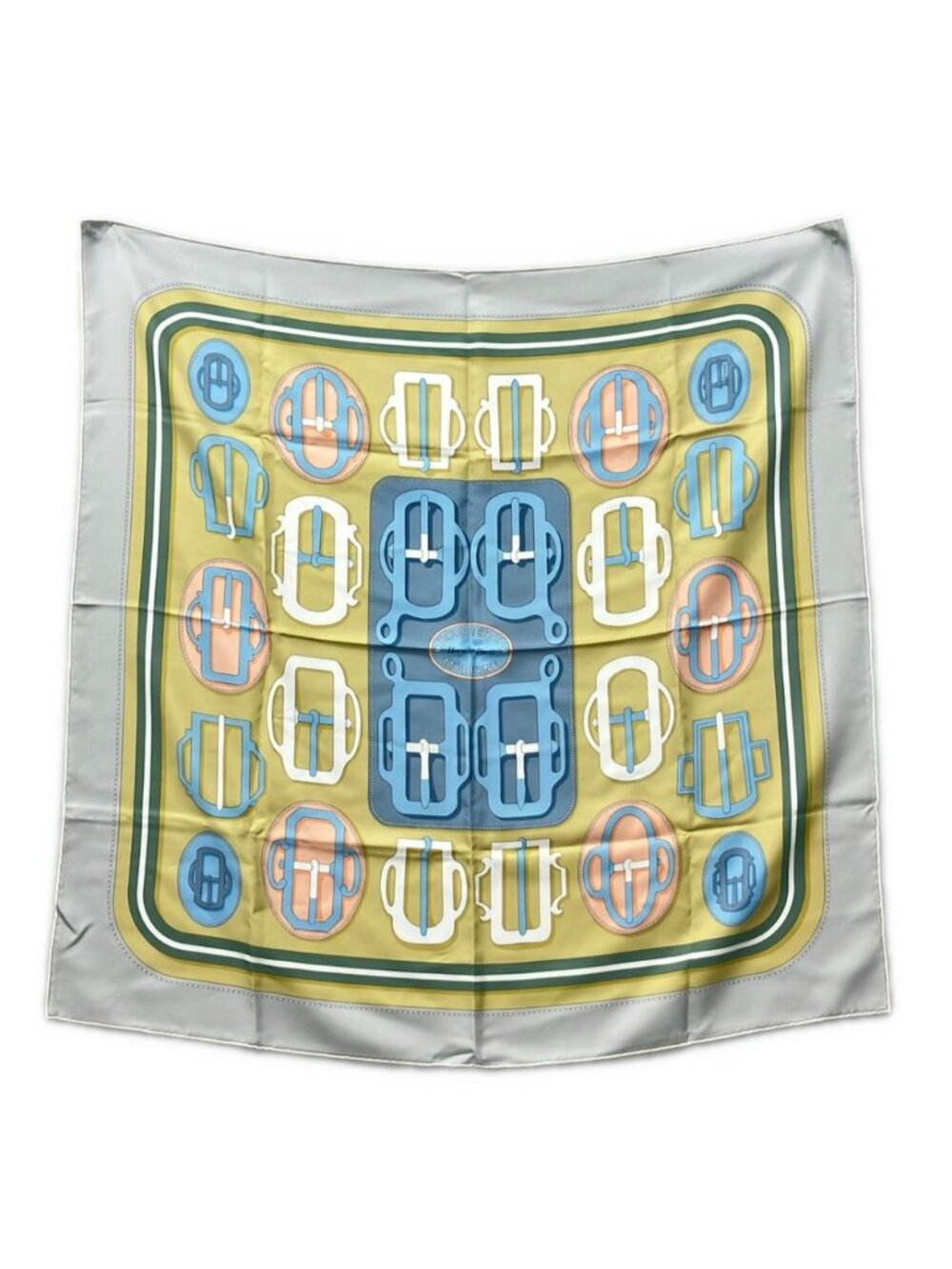 Hermes Scarf Carre 90 Silk 100% Modern Buckle